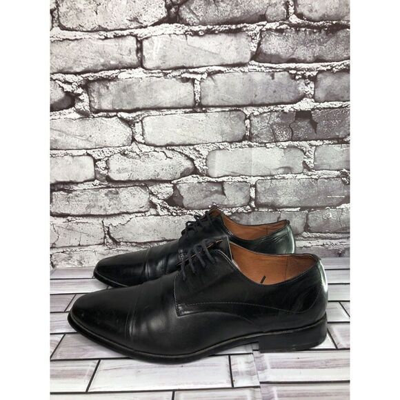AQUILA Italian made Black Leather Cap Toe Dress Lace Up Shoes Men Sz 41EU/8M US - Picture 16 of 16